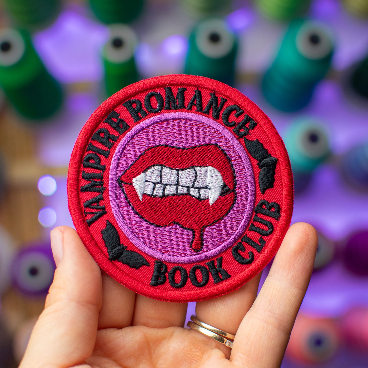 Vampire Romance Book Club Patch Embroidery Design