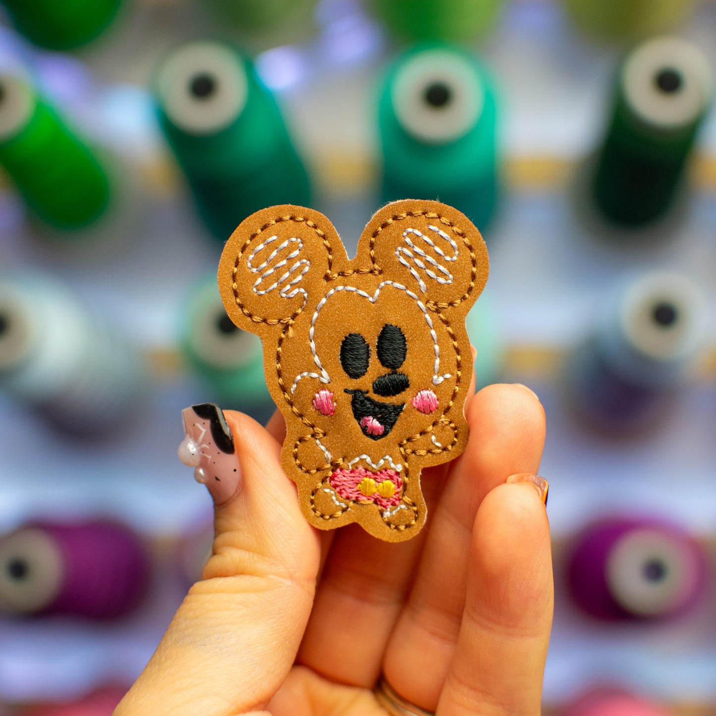 Gingerbread Mouse Feltie Embroidery Design