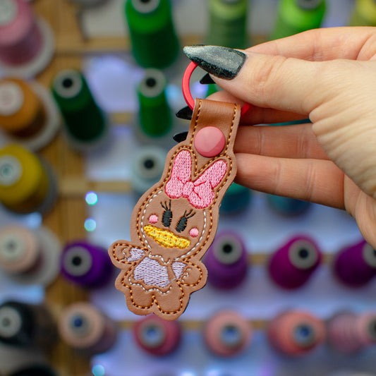 Girl Duck Gingerbread Keychain Embroidery Design