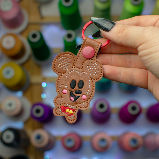 Gingerbread Mouse Keychain Embroidery Design