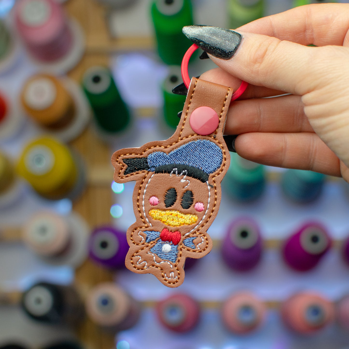 Gingerbread Duck Keychain Embroidery Design