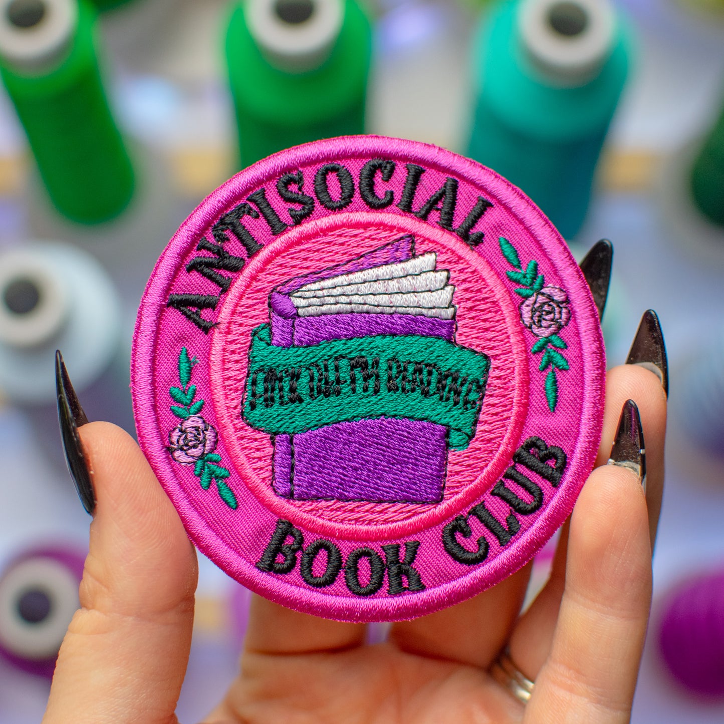 Anti Social Book Club Patch Embroidery Design