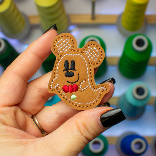 Gingerbread Mouse Ghost Feltie Embroidery Design