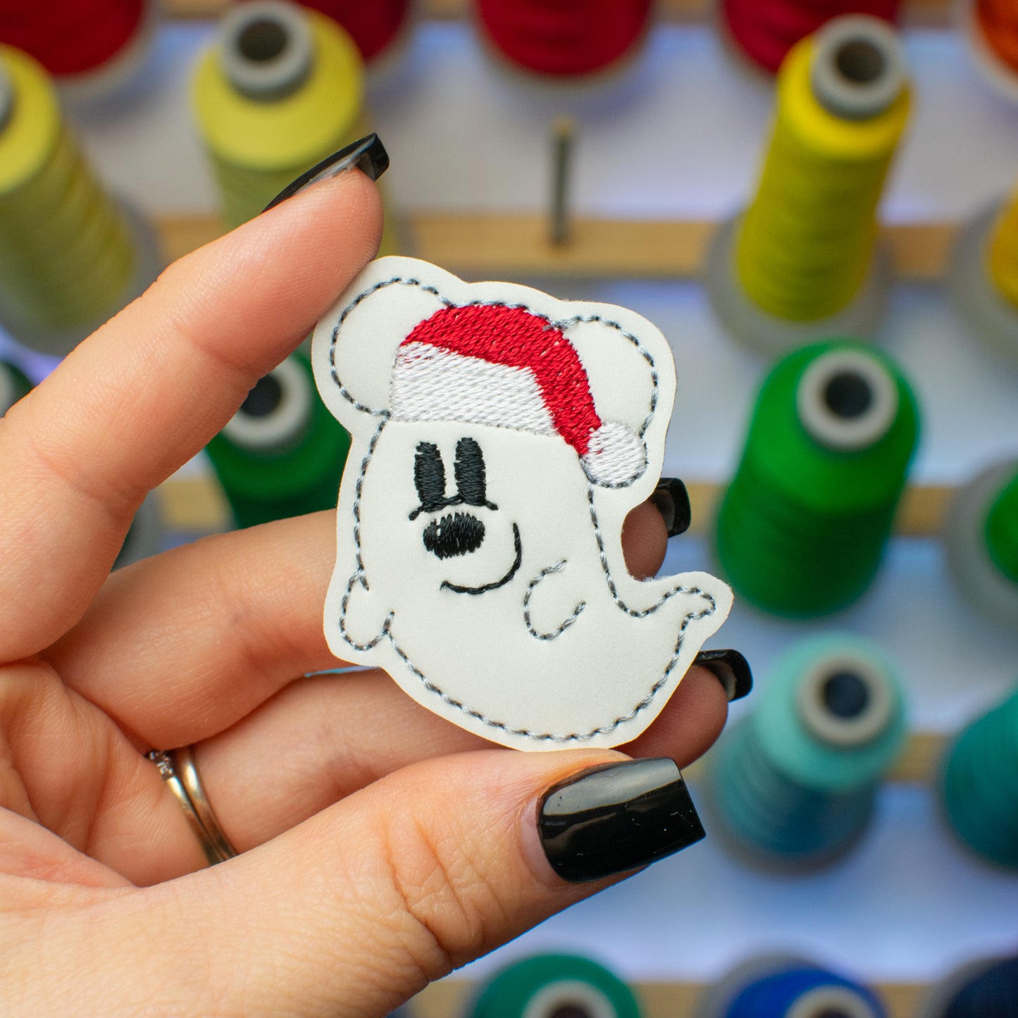 Santa Mouse Ghost Feltie Embroidery Design