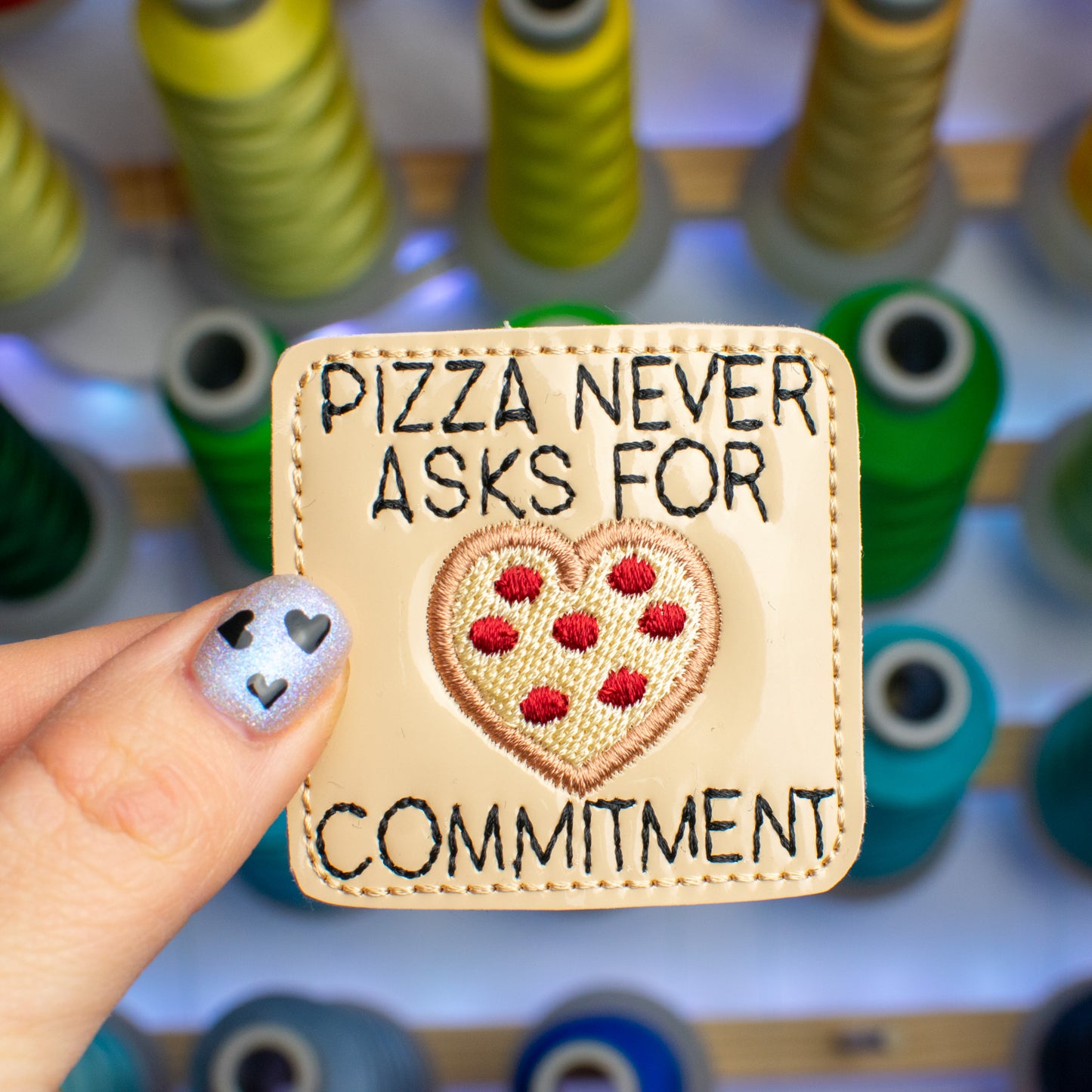 Pizza Commitment Feltie Embroidery Design