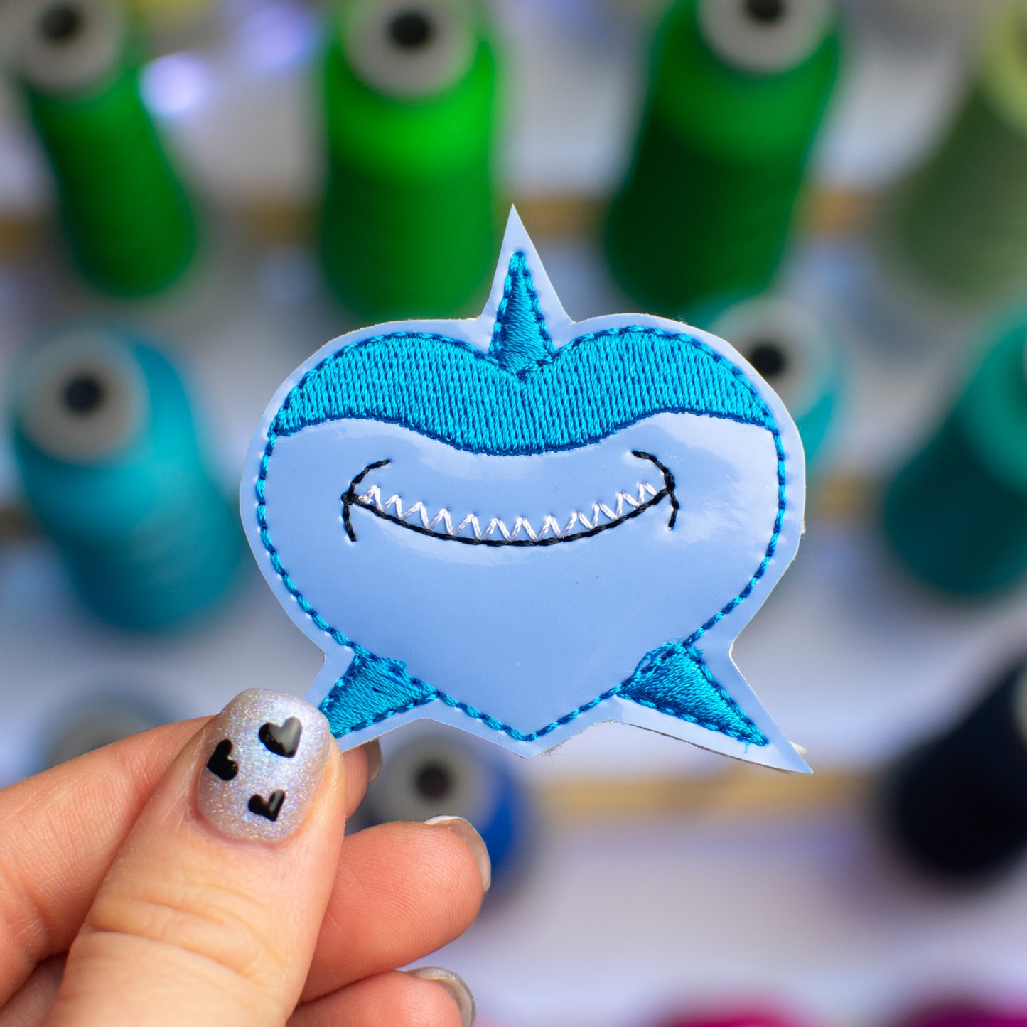 Shark Heart Feltie Embroidery Design