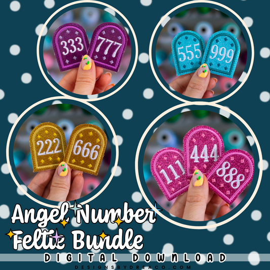 Angel Number Feltie Embroidery Design Set
