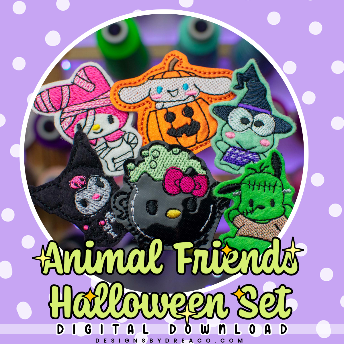 Animal Friends Halloween 2024 Feltie Embroidery Design Set