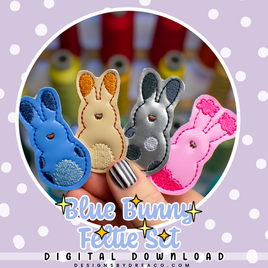 Blue Bunny 2025 Feltie Embroidery Design Set