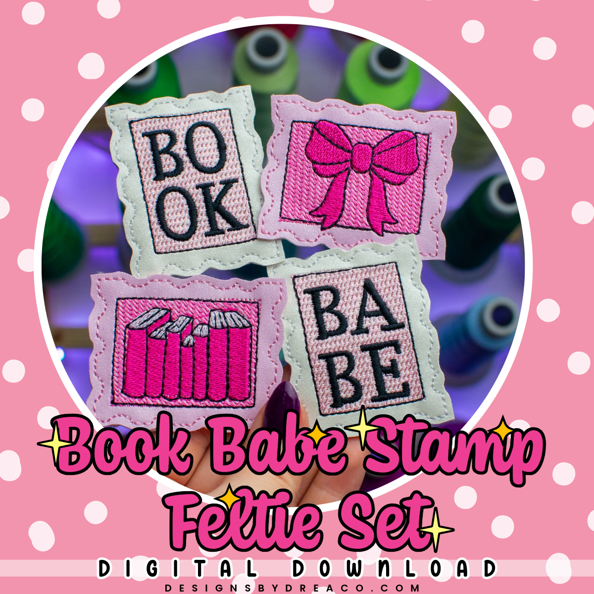 Book Babe Stamp Feltie Embroidery Design Set