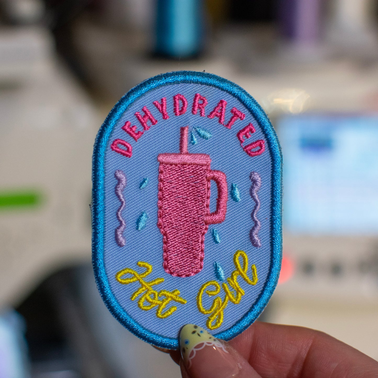 Dehydrated Hot Girl Patch Embroidery Design
