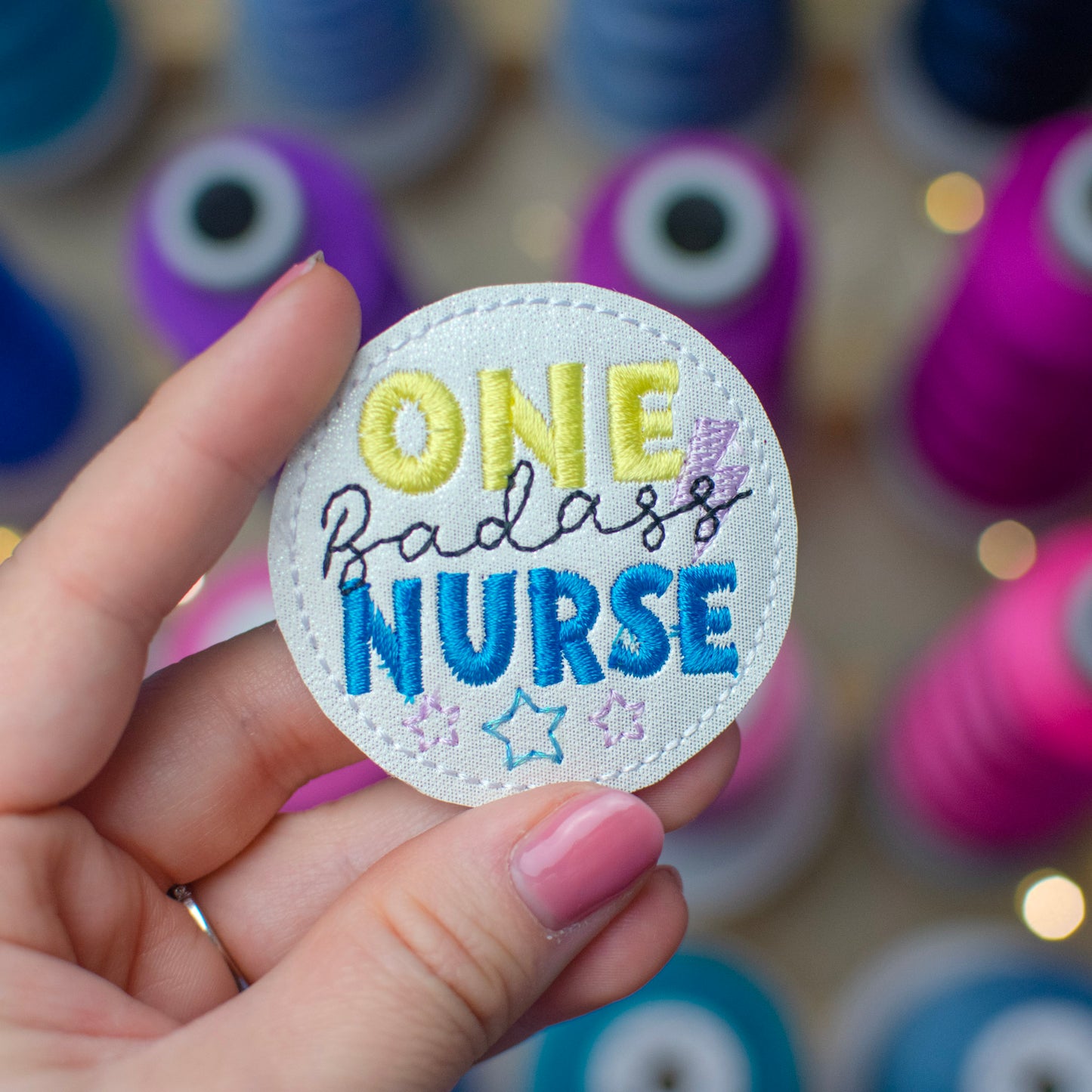 One Badass Nurse Feltie Embroidery Design Beginner Friendly Small Design