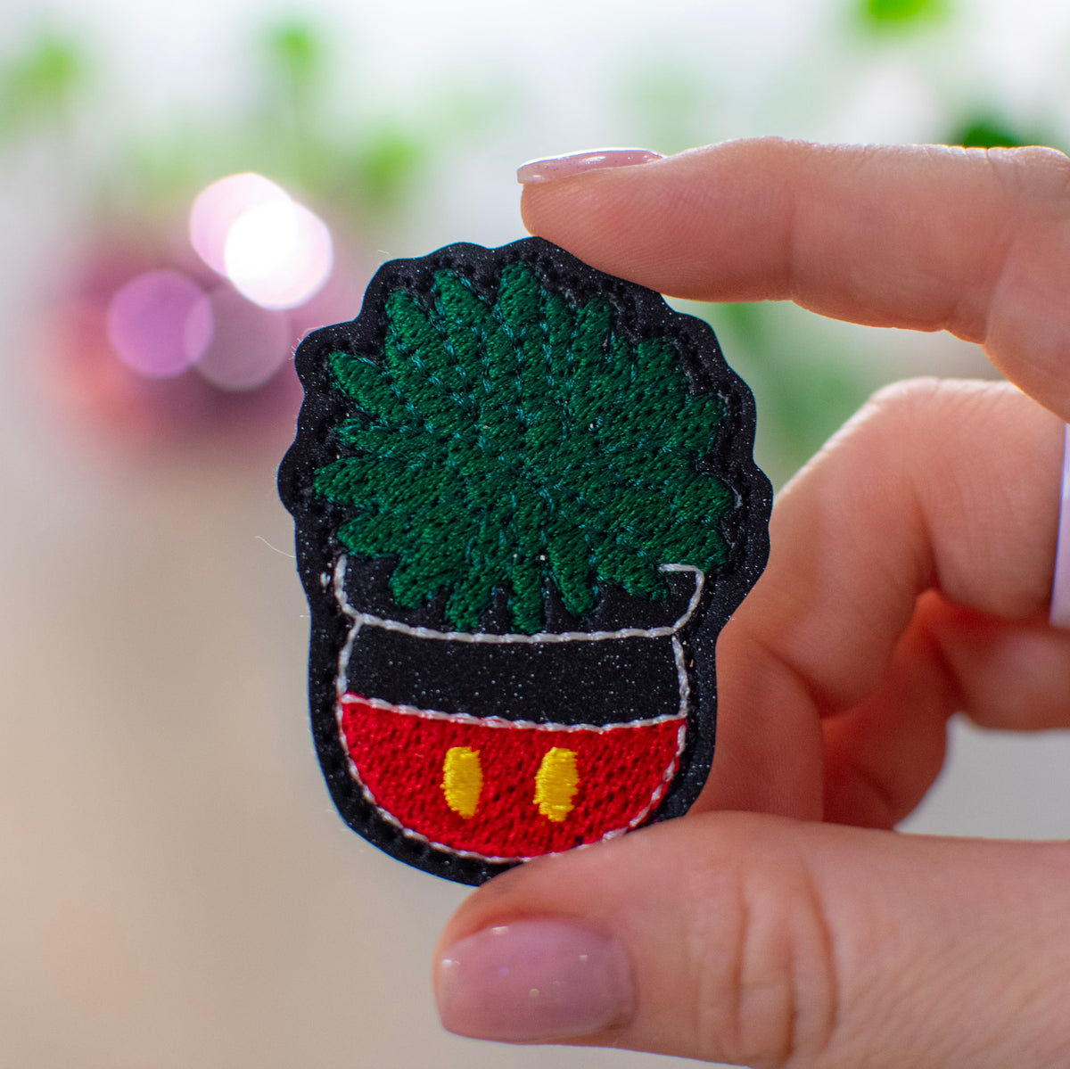 Mouse Planter Pot Feltie Embroidery Design