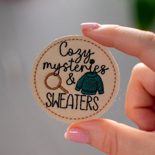 Cozy Mysteries + Sweaters Feltie Embroidery Design