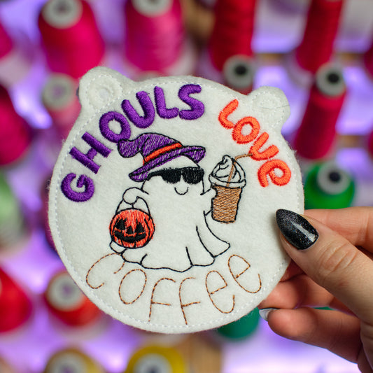 XXL Ghouls Love Coffee Feltie