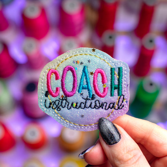 Instructional Coach Feltie Embroidery Design