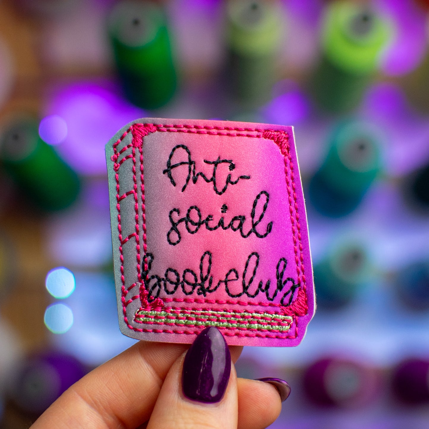 Anti-Social Book Club Feltie Embroidery Design