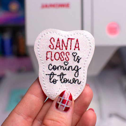 Santa Floss Feltie Embroidery Design