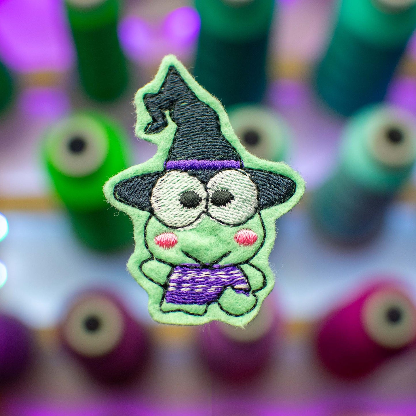 Witch Frog Feltie Embroidery Design