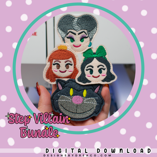 Step Villain Feltie Embroidery Design Set