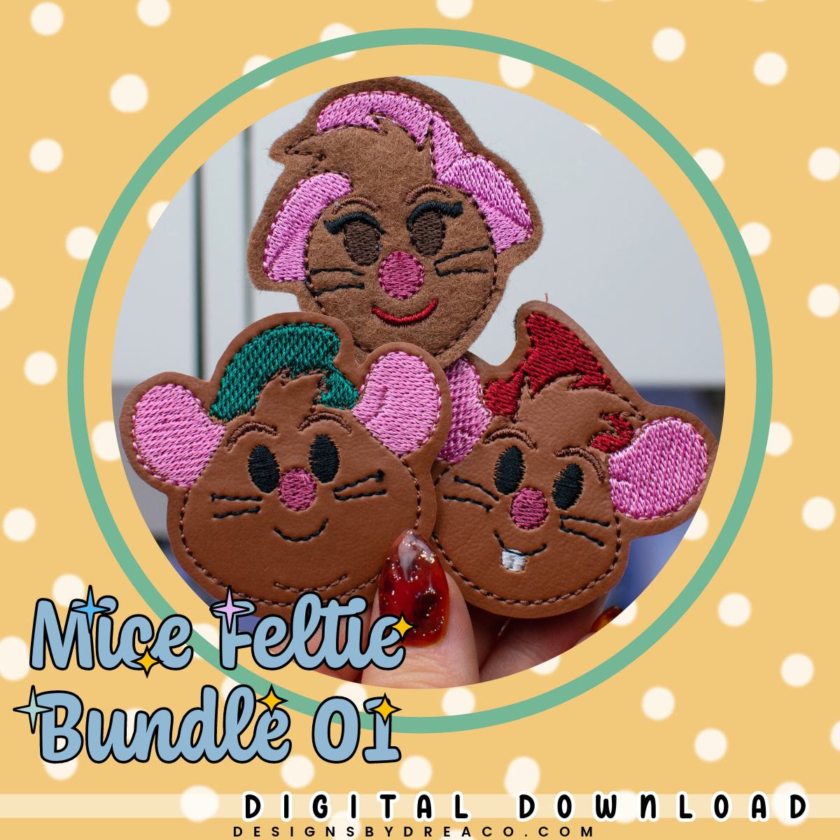 Mice Feltie Embroidery Design Set 01