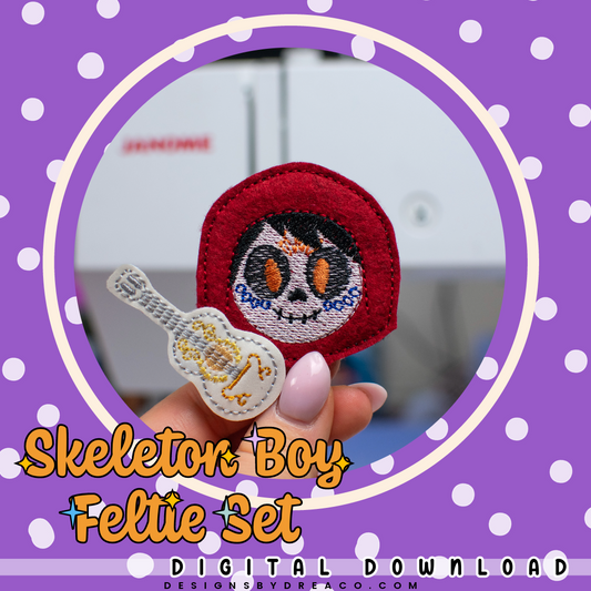 Skeleton Boy Embroidery Design Set