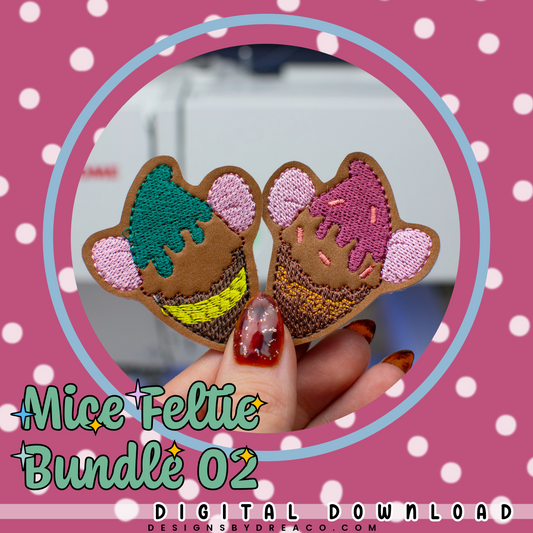 Mice Feltie Embroidery Design Set 02