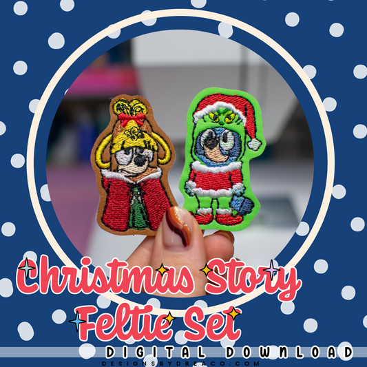 Christmas Story Dog Feltie Embroidery Design