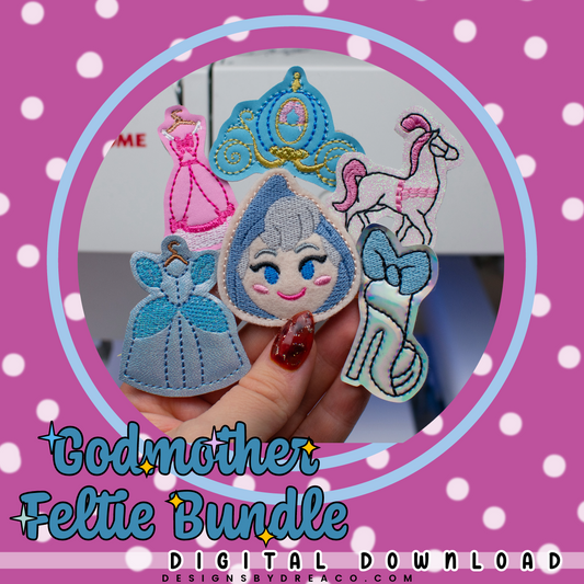 Godmother Feltie Embroidery Design Set