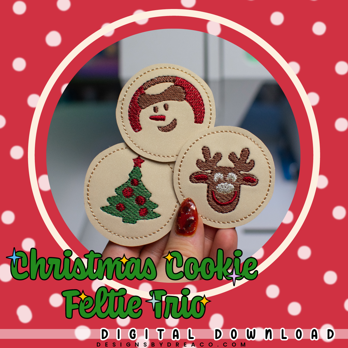 Christmas Cookie Feltie Embroidery Design Set