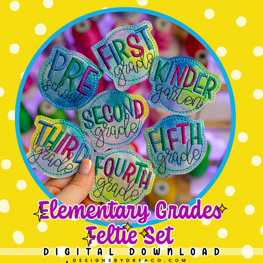 Elementary Grades Feltie Embroidery Design Set