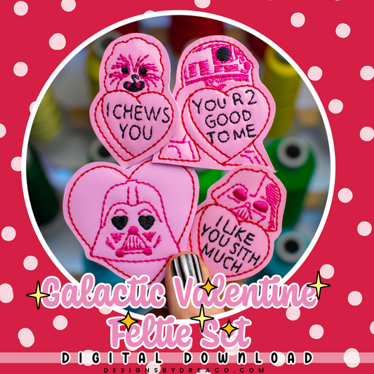 Galactic 2025 Valentine Feltie Embroidery Design Set