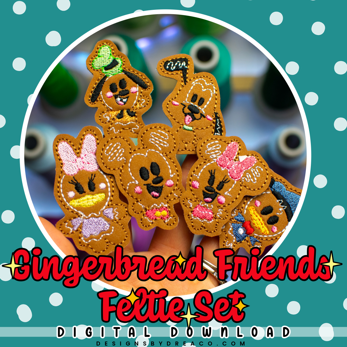 Gingerbread Friends Feltie Embroidery Design Set