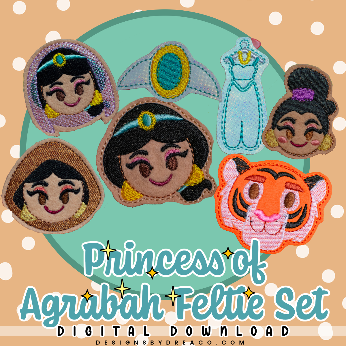 Princess of Agrabah Feltie Embroidery Design Set