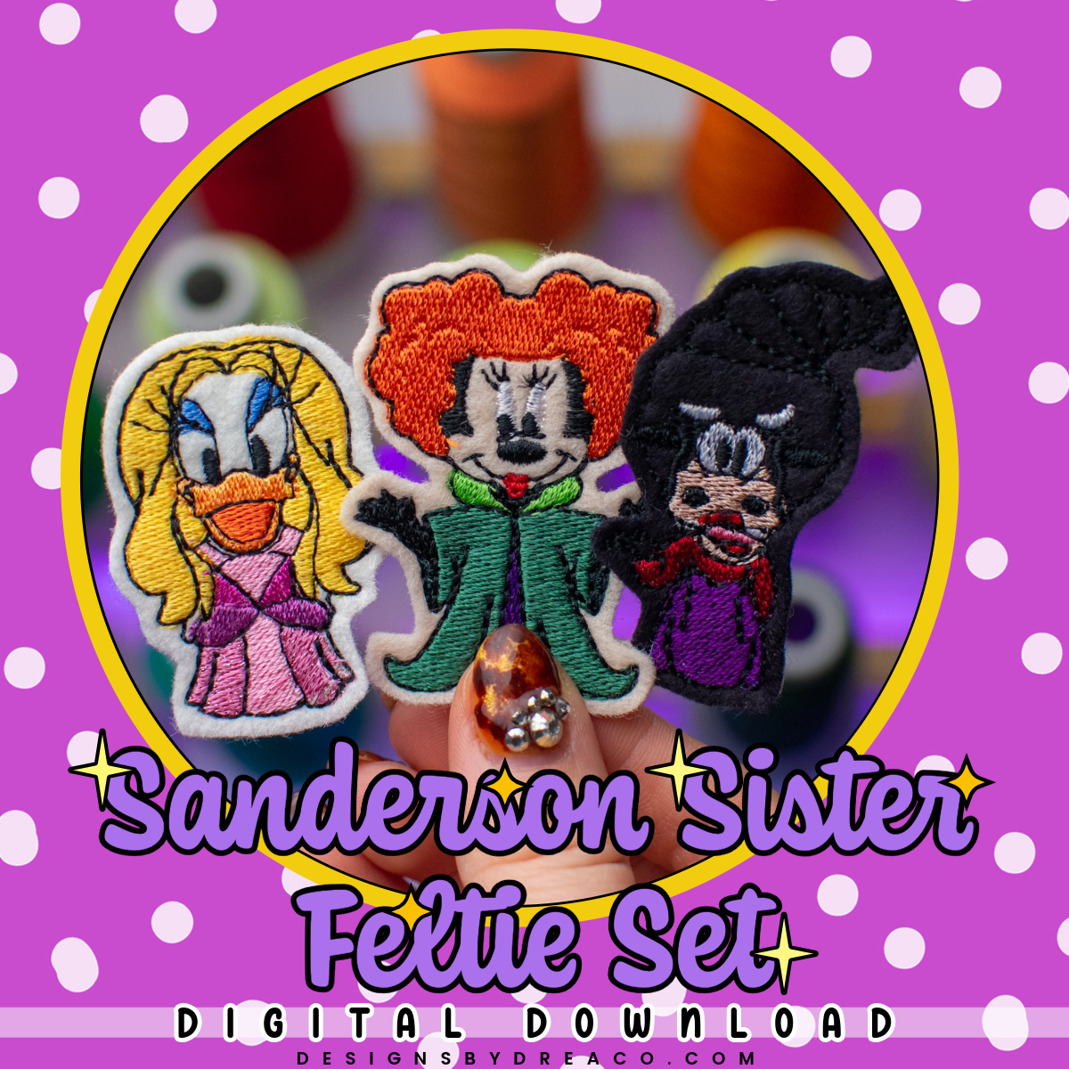 Sanderson Sister Feltie Embroidery Design Set