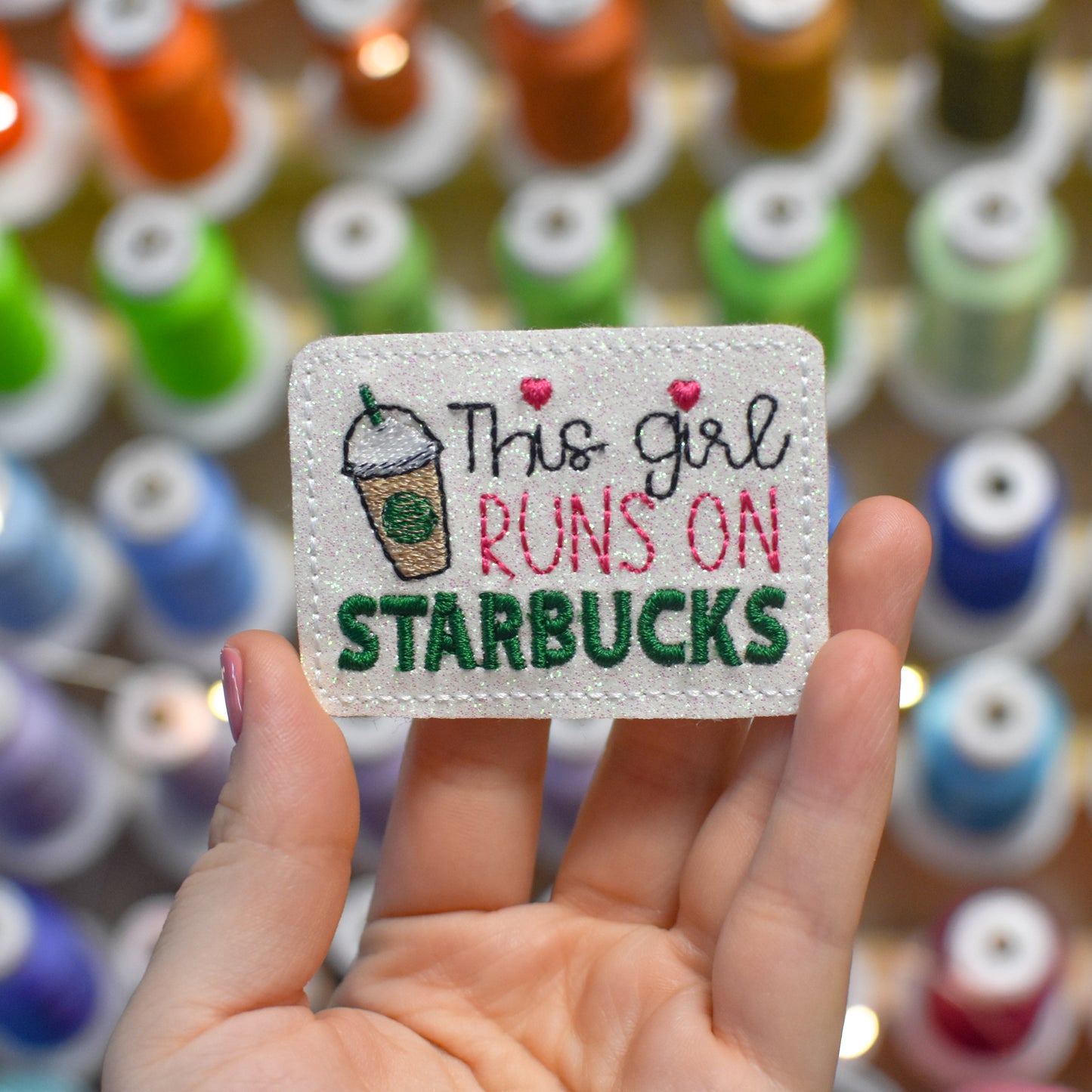 This Girl Runs on Starbucks Embroidery Design