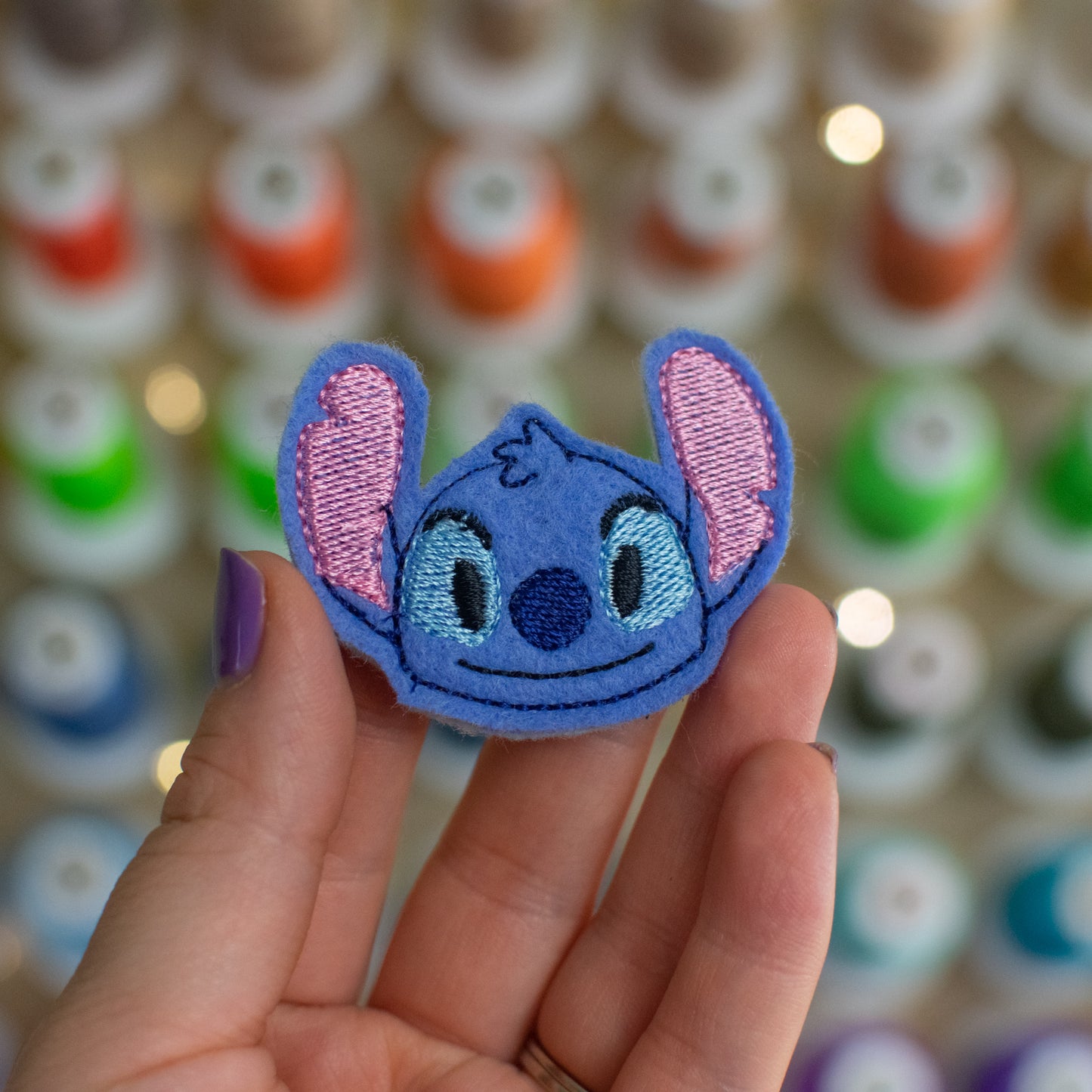 Blue Alien Embroidery Design