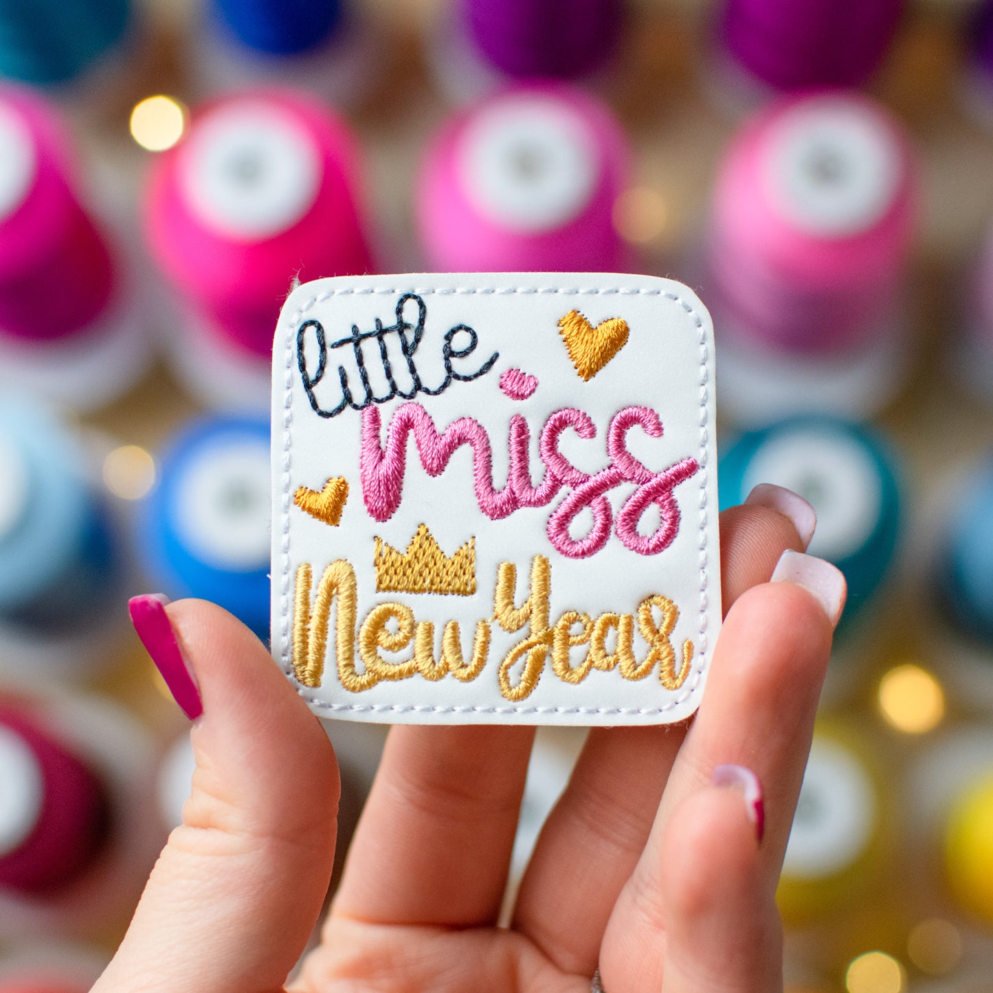 Little Miss New Year Embroidery Design