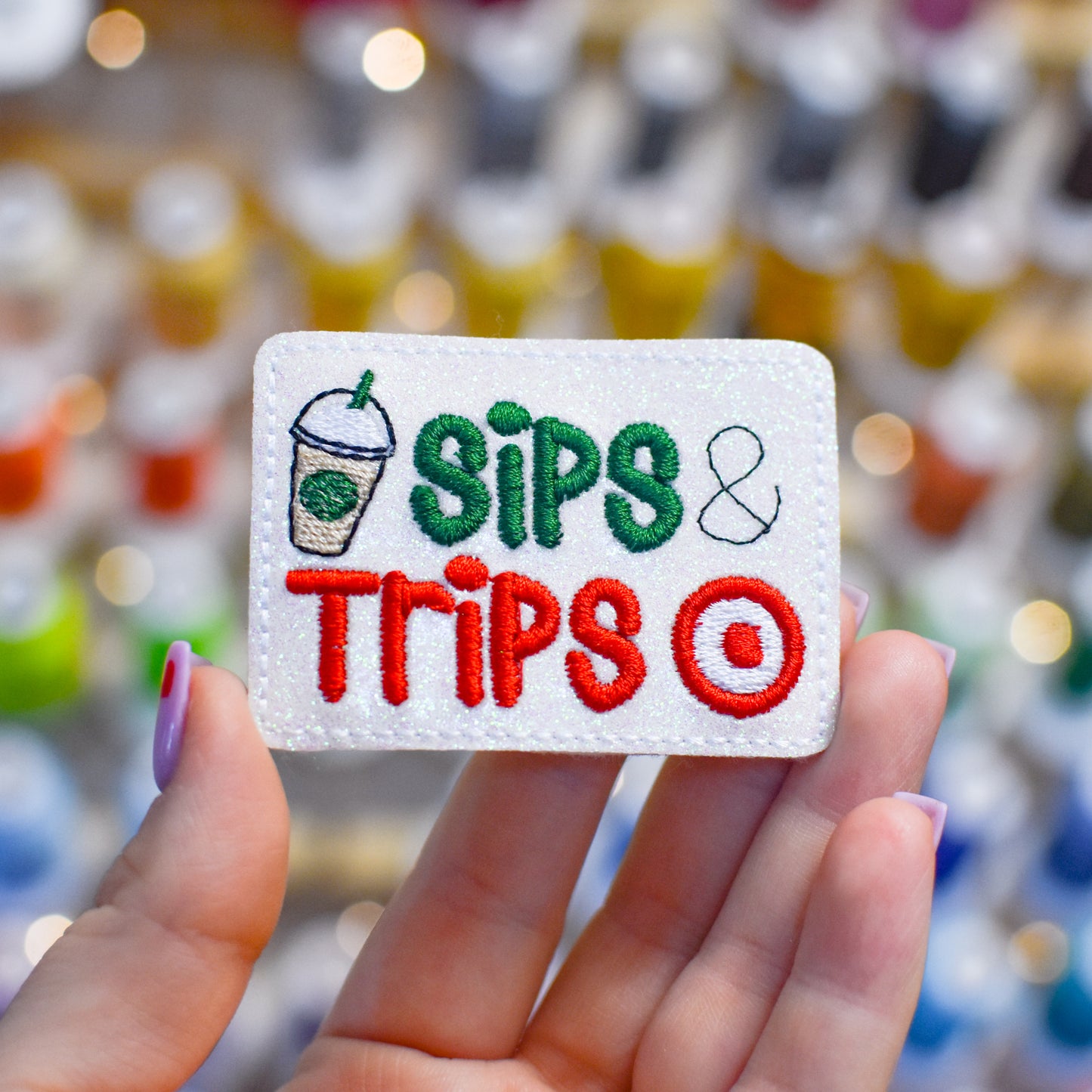 Sips & Trips Feltie Embroidery Design