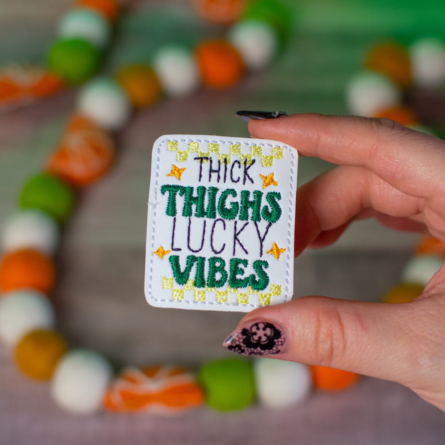 Thick Thighs Lucky Vibes Feltie (SINGLE)