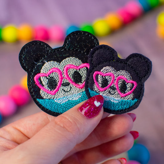 Cutie Mouse with Heart Glasses Feltie Sheet