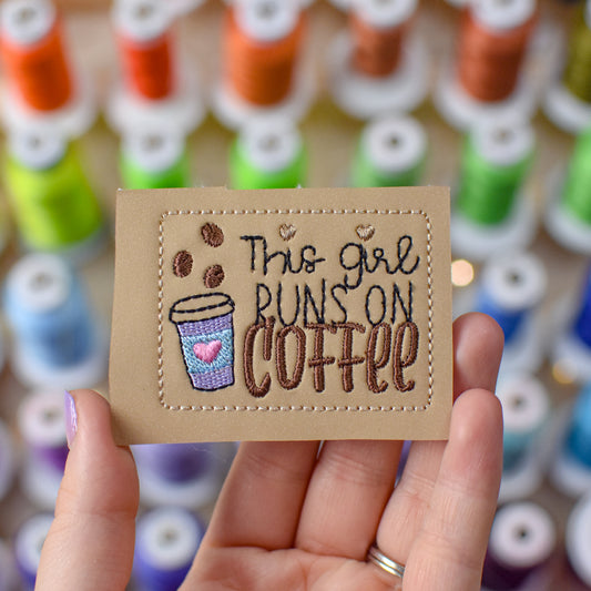 Runs on Coffee Embroidery Design