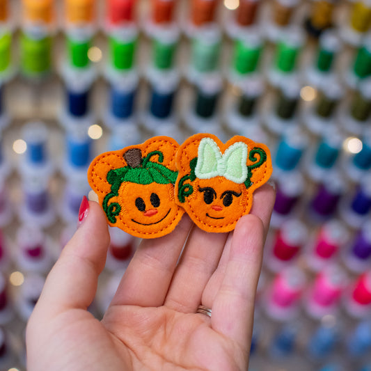 Pumpkin Mice Embroidery Design Set