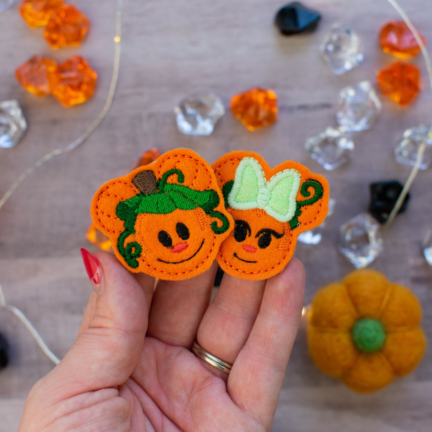 Pumpkin Mouse Feltie Embroidery Design