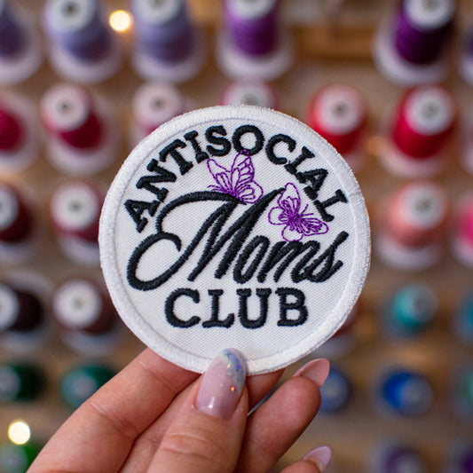 AntiSocial Moms Club Patch Embroidery Design