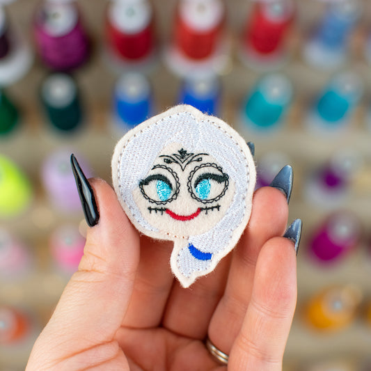 Ice Queen Sugar Skull Embroidery Design