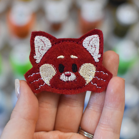 Red Panda Face Embroidery Design