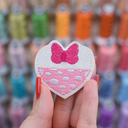 Polkadot Heart Feltie Embroidery Design