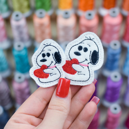 Valentine Puppy Embroidery Design