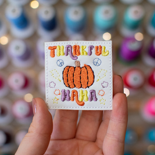 Thankful mama Retro Feltie Embroidery Design